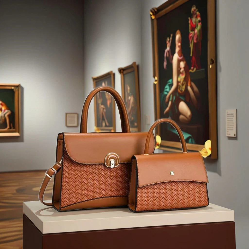 Ensemble Sacs à Main Femme 2025 – 3 Pièces en PU avec Fermeture Zippée et Bandoulière