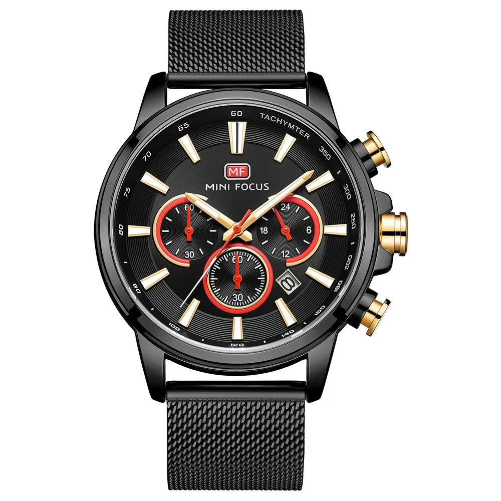 Montre Homme pour le sport à trois sous-cadrans et six aiguilles