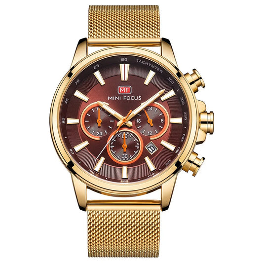 Montre Homme pour le sport à trois sous-cadrans et six aiguilles